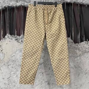 Gucci Beige Monogram Straight Leg Jeans